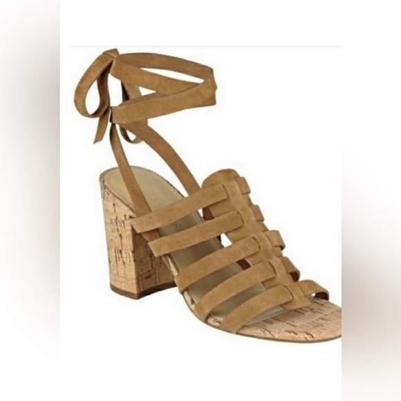 Marc Fisher Phoebe Suede Ankle Lace Up Sandal 8.5 - Picture 1 of 7